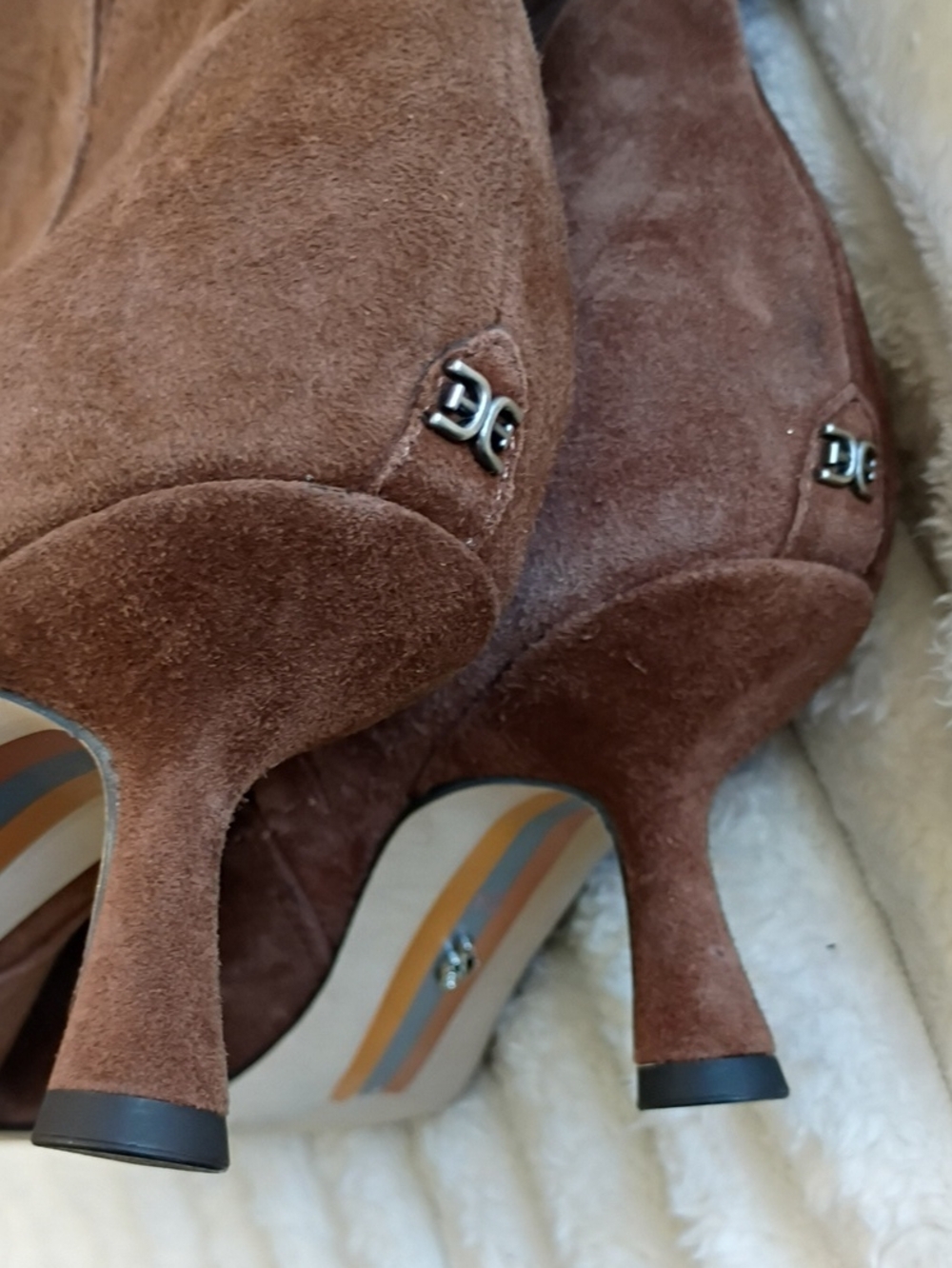 New Sam Edelman Taylor Chestnut Suede Pointed-Toe Knee-High Stiletto Boots - Picture 16 of 16